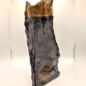 Original Brutalist Abstract Glazed Ceramic Vase